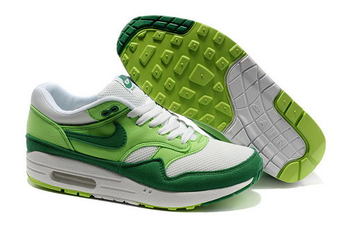 Nike Air Max 1 Unisex Green White Running Shoes Denmark